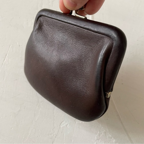 Vintage Coach Mahogany Leather Kisslock Coin Wallet Pouch - Picture 9 of 11